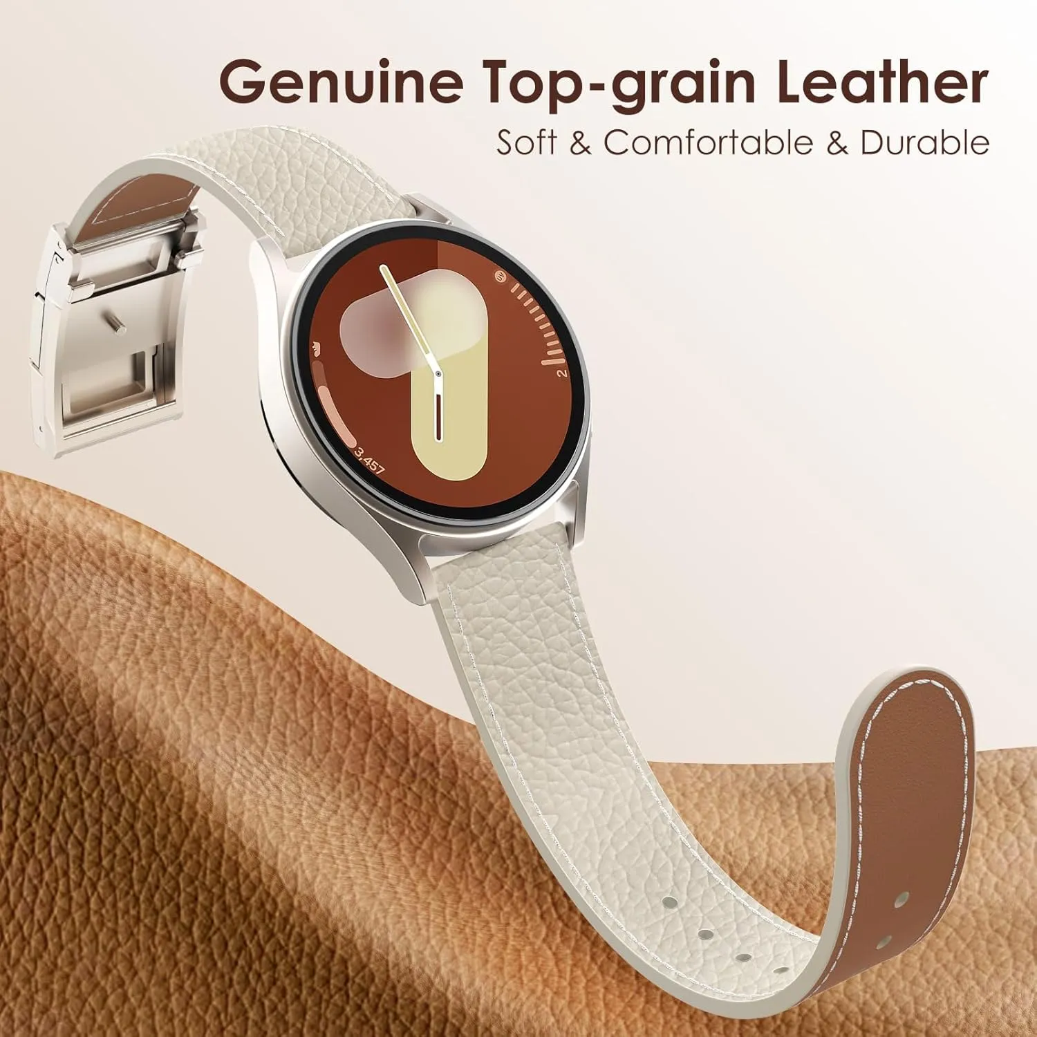 XINGYAS Leather Magnetic Watch Band Compatible for Samsung Galaxy Watch 7 Band 40mm 44mm 42mm 46mm 43mm 47mm 45mm, Replacement Strap for Women 20mm Watch 7/6/5/4/FE/6 Classic/4 Classic/5 Pro/Active 2