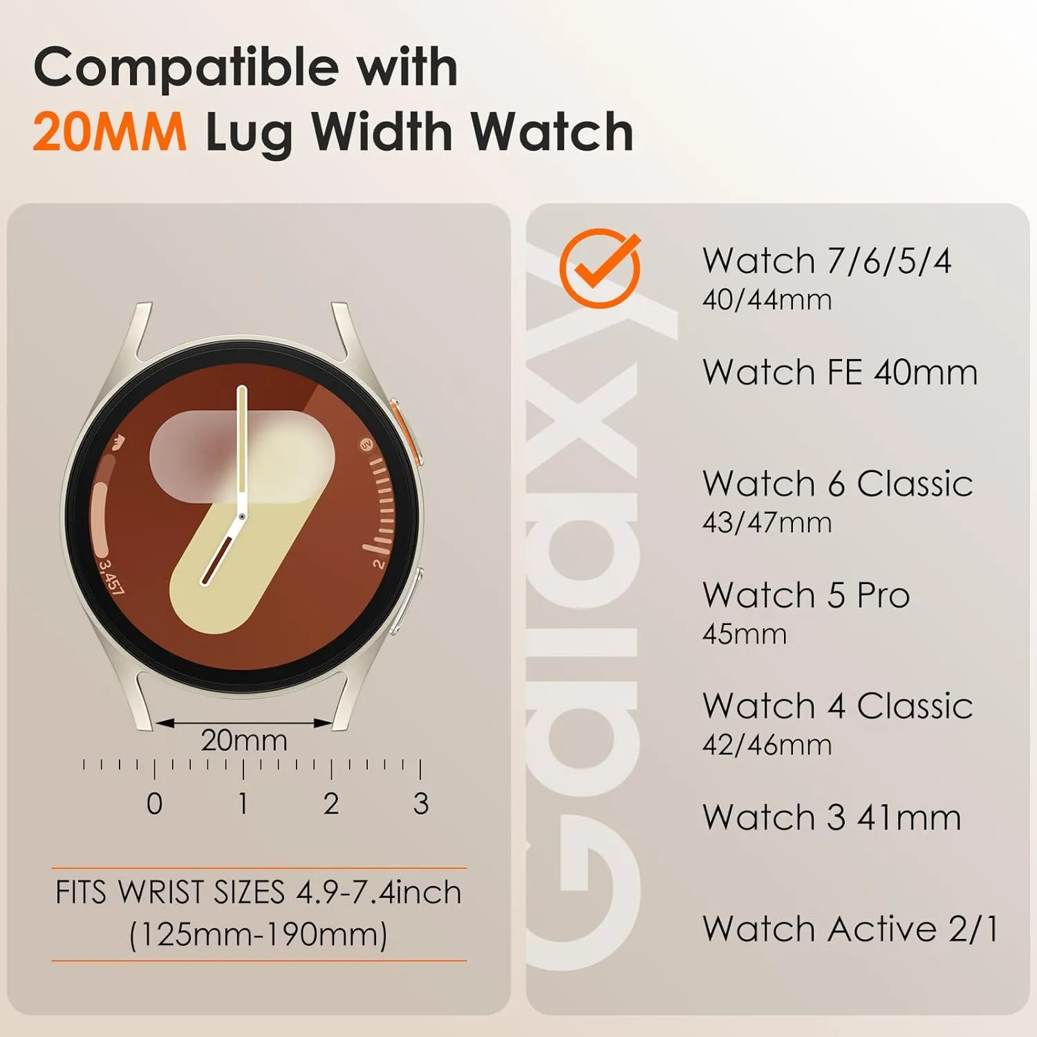 XINGYAS Leather Magnetic Watch Band Compatible for Samsung Galaxy Watch 7 Band 40mm 44mm 42mm 46mm 43mm 47mm 45mm, Replacement Strap for Women 20mm Watch 7/6/5/4/FE/6 Classic/4 Classic/5 Pro/Active 2